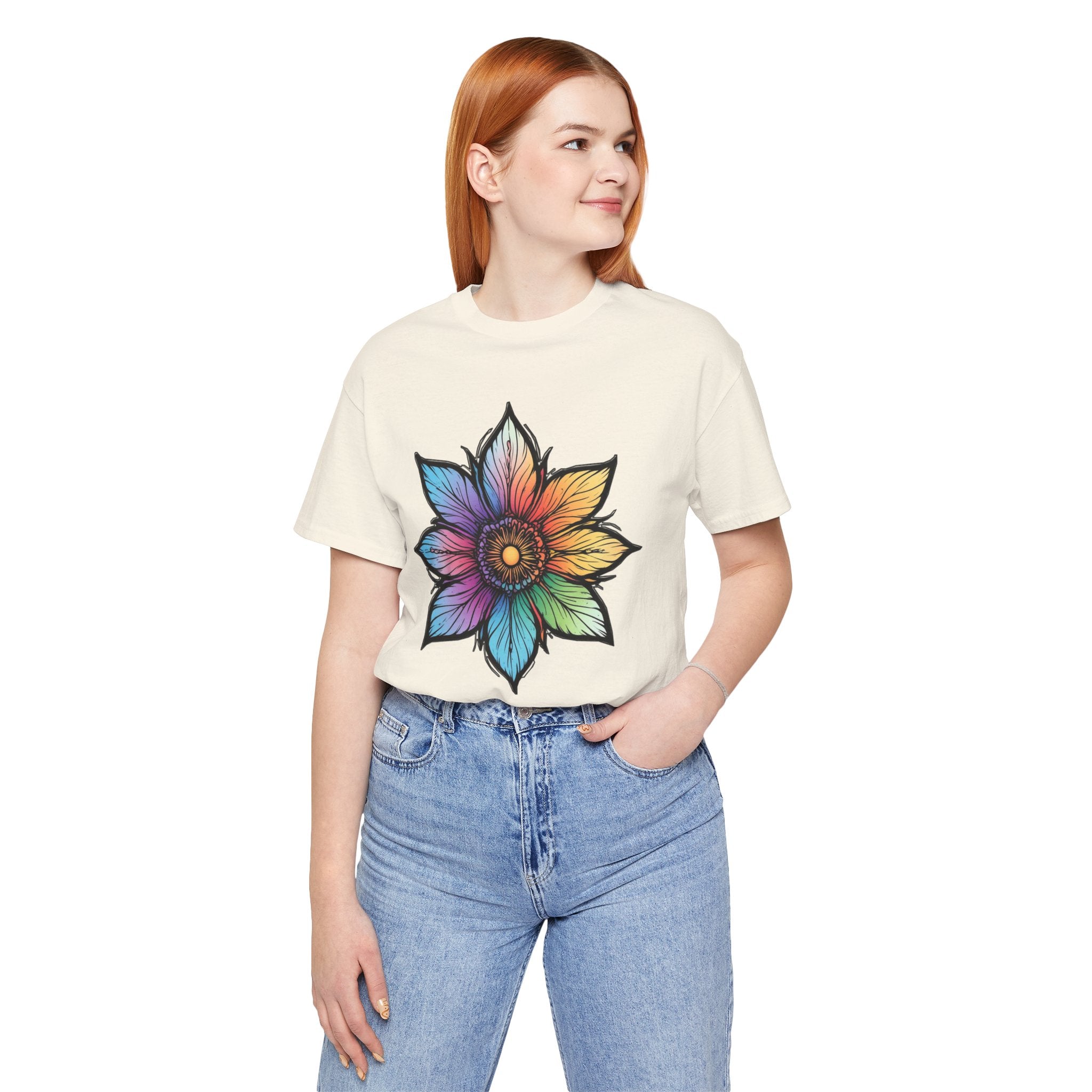 "Flower Power" Rainbow Colorful Graphic Tee