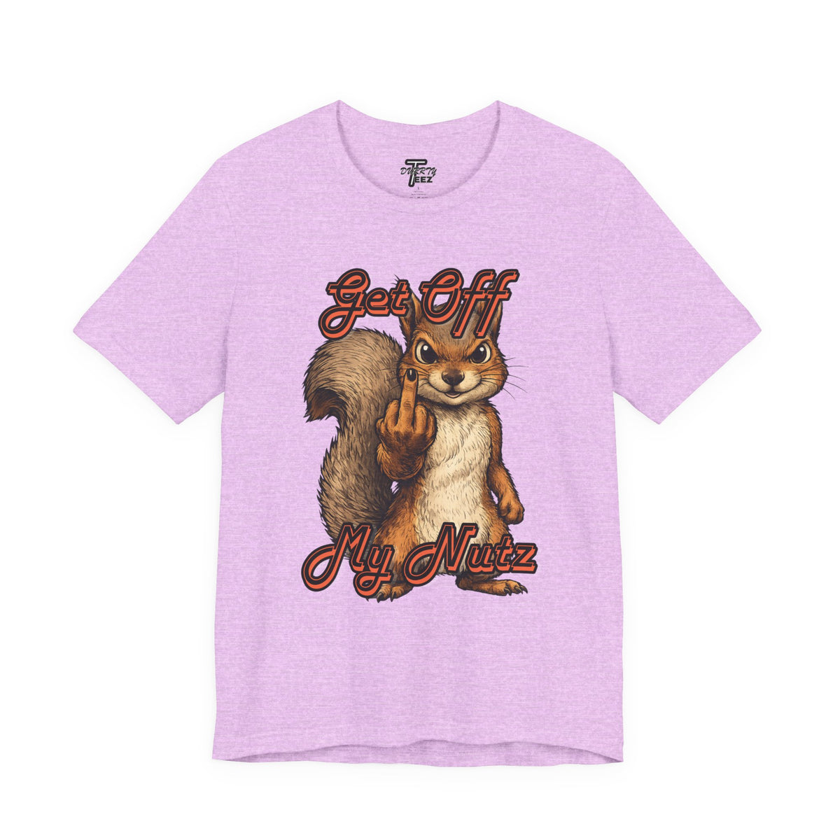 "Get Off My Nutz" Funny Middle Finger Squirrel Graphic Tee