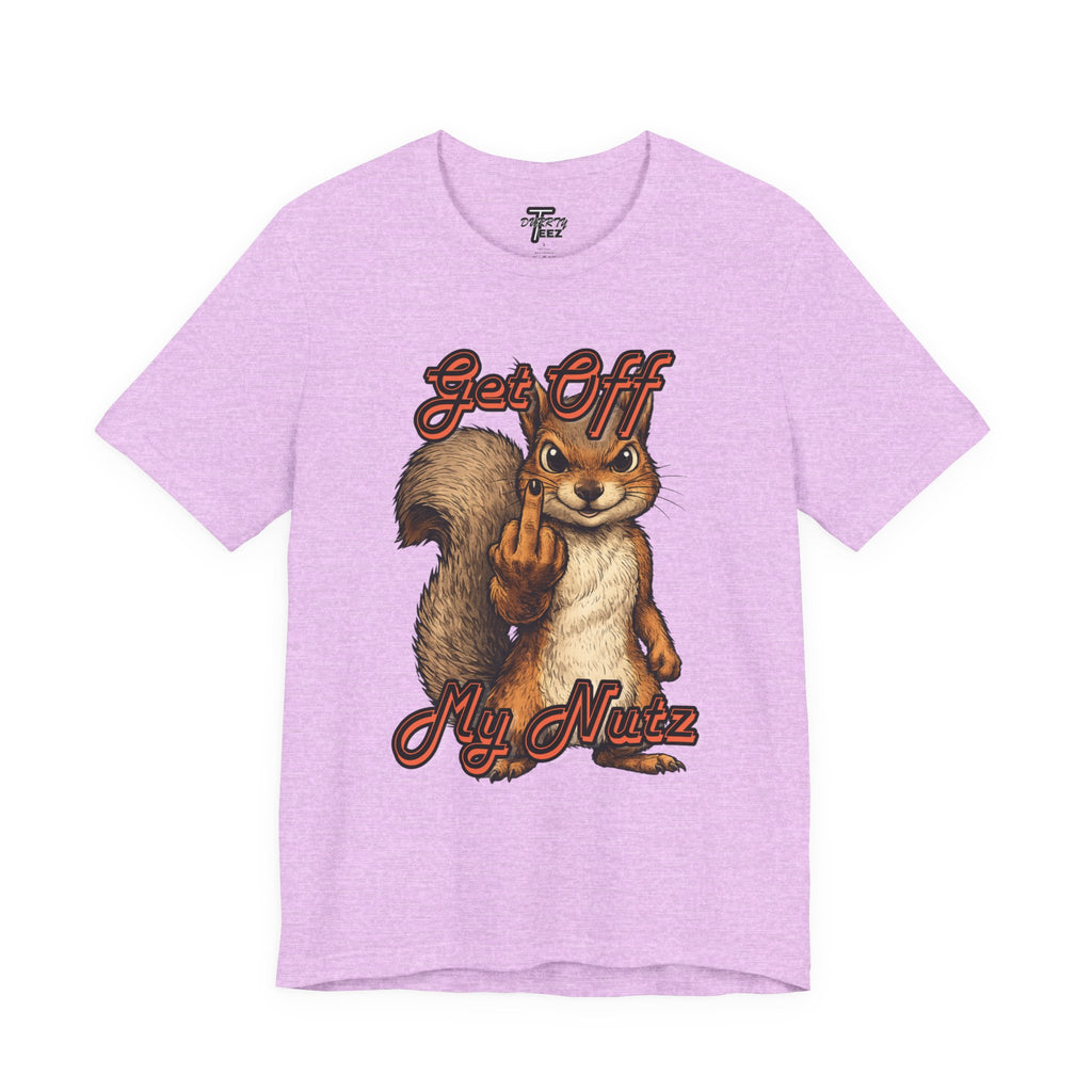"Get Off My Nutz" Funny Middle Finger Squirrel Graphic Tee