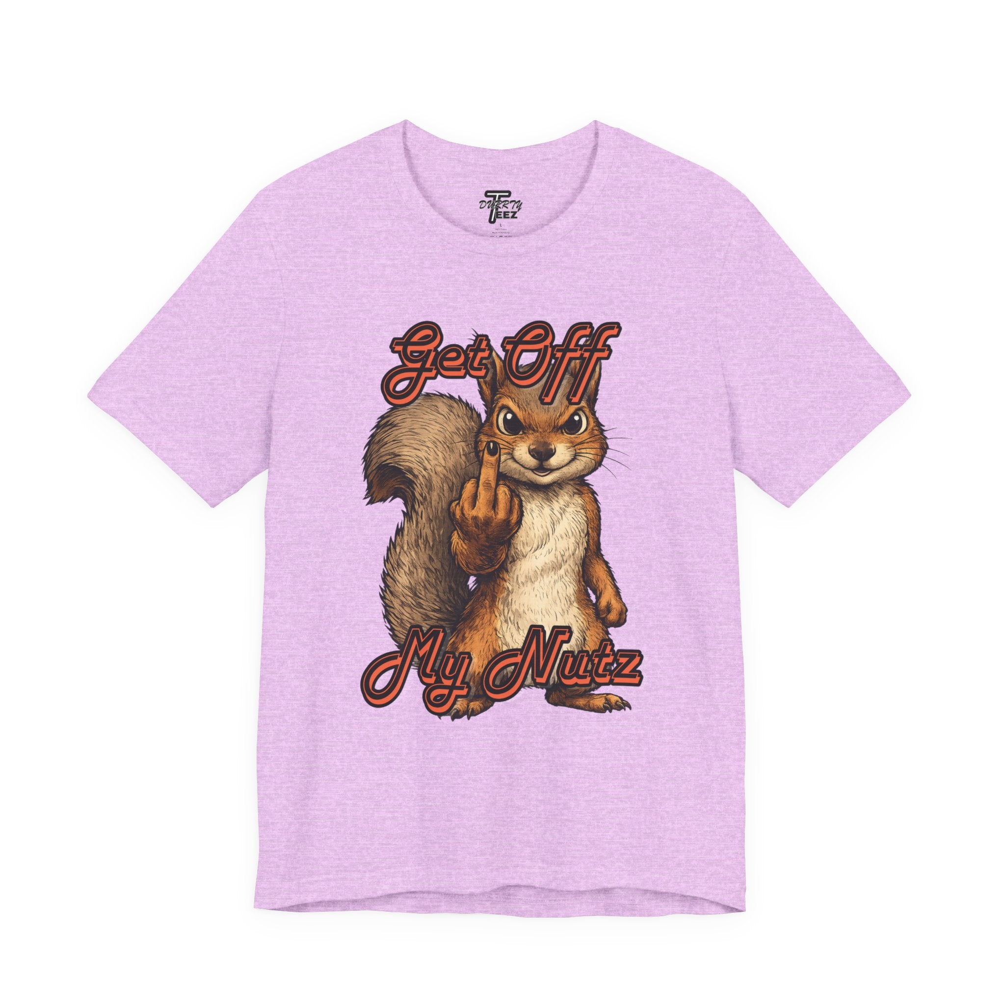 "Get Off My Nutz" Funny Middle Finger Squirrel Graphic Tee