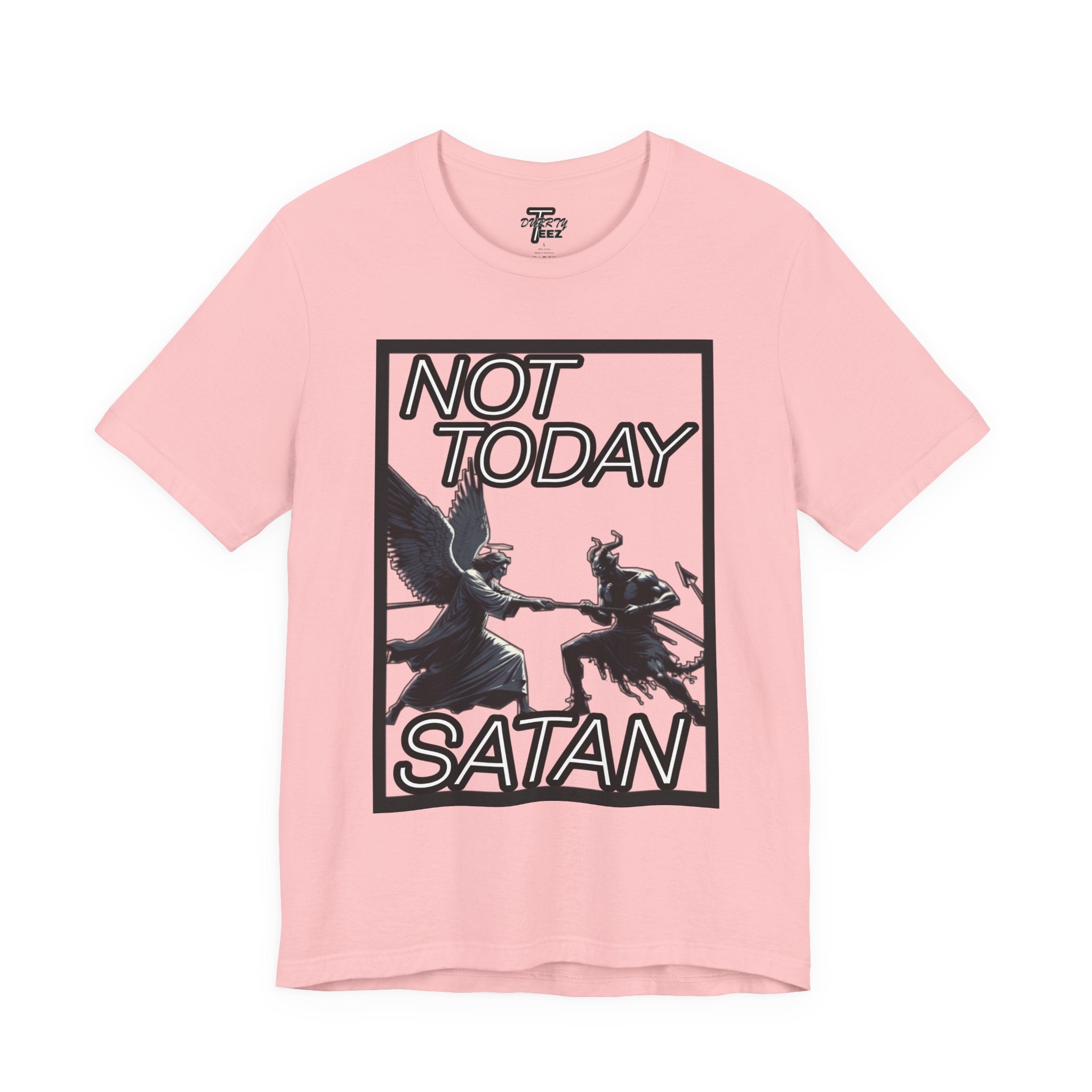 "Not Today Satan" Angel vs Demon Tug Of War Graphic Tee