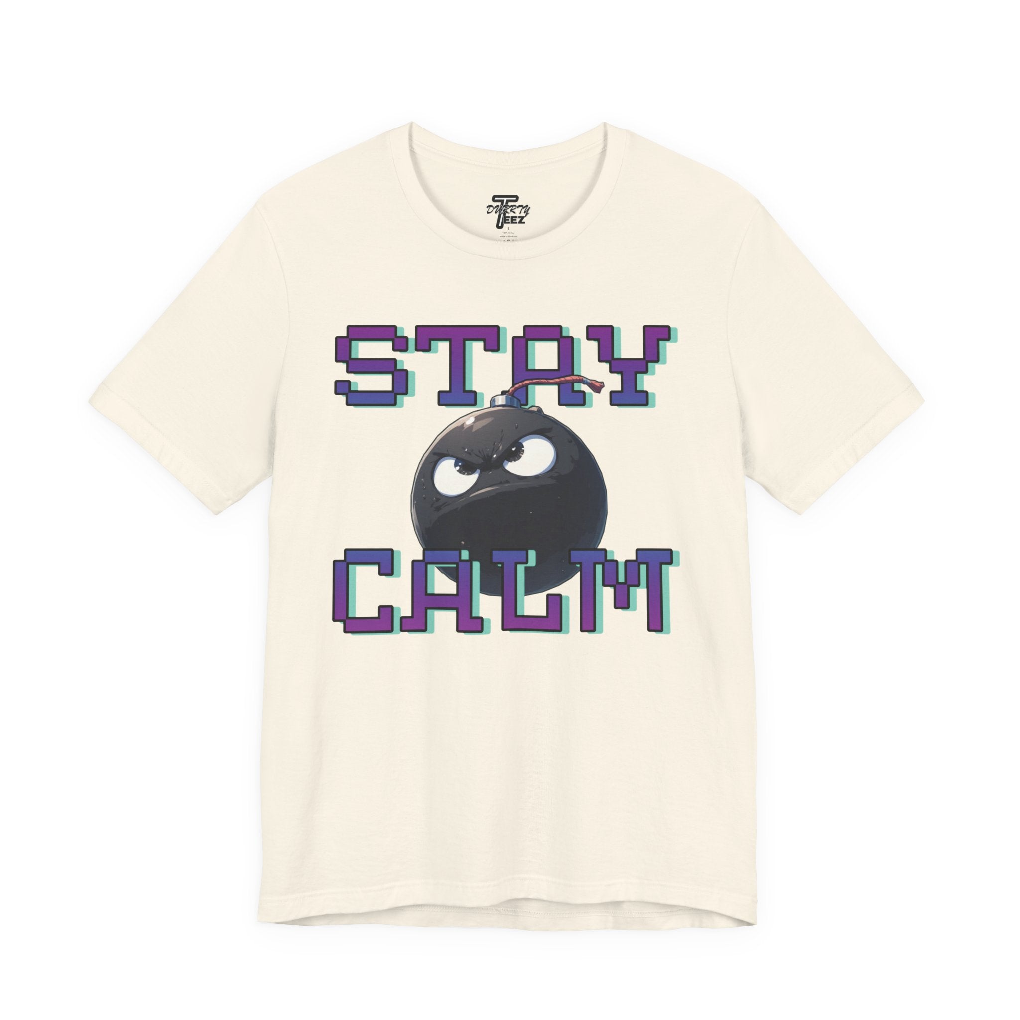 "Stay Calm" Retro Pixel Bomb Graphic Tee