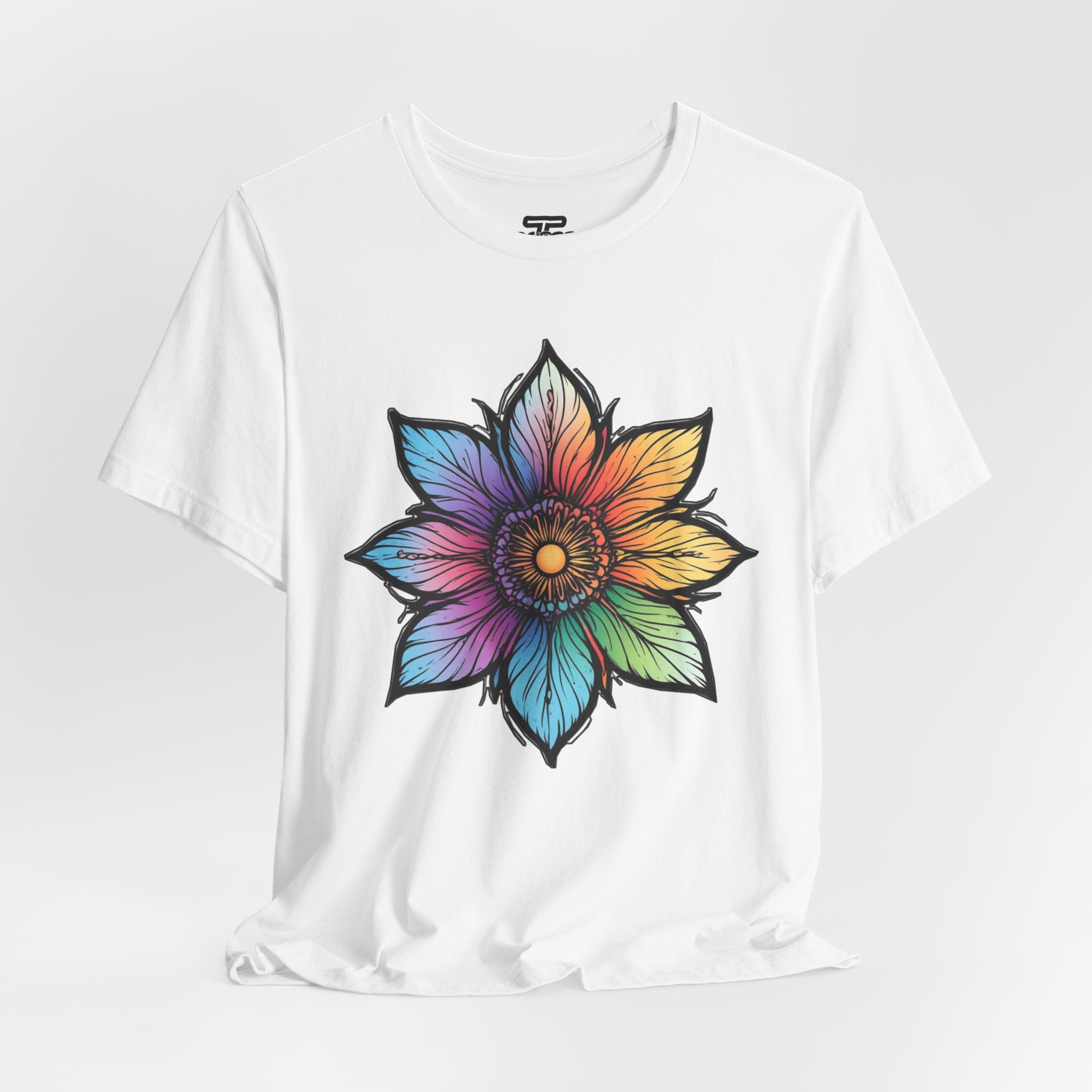 "Flower Power" Rainbow Colorful Graphic Tee