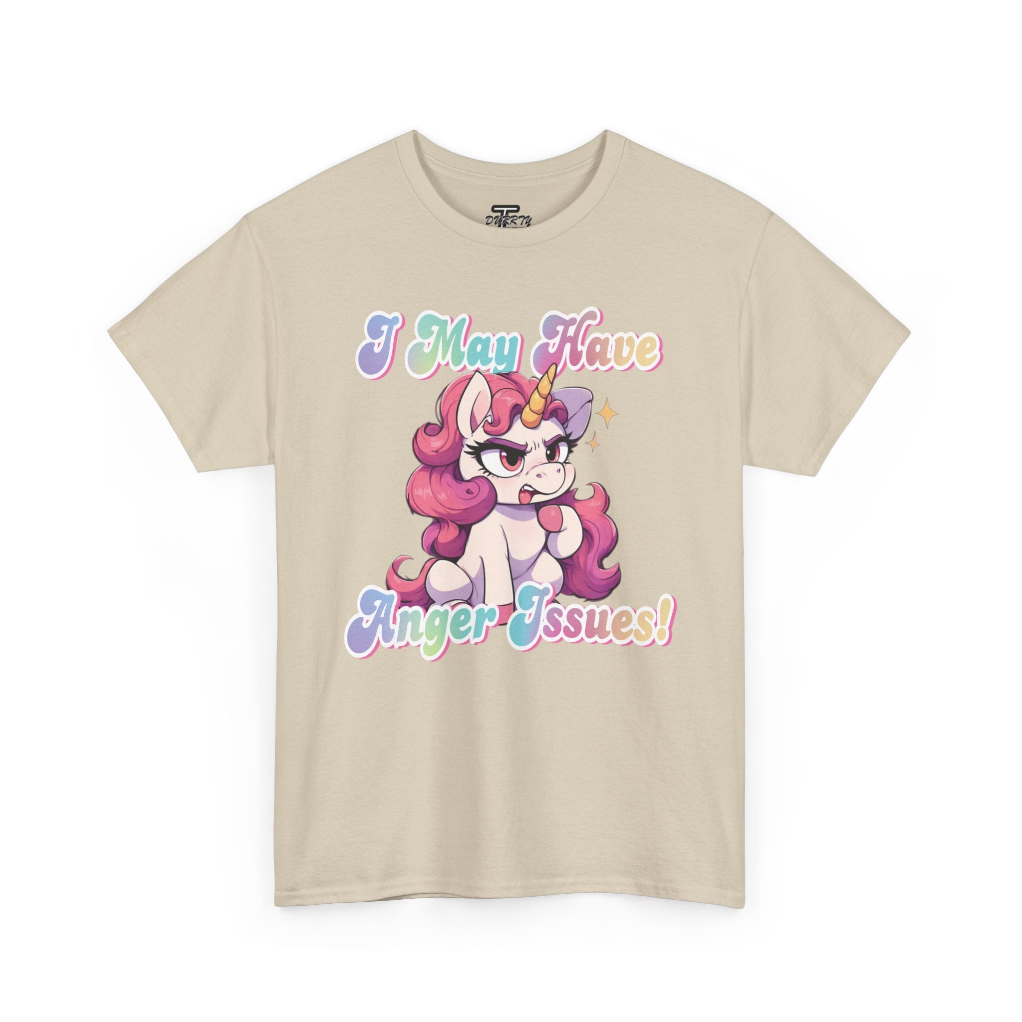 "I May Have Anger Issues" Cute Angry Unicorn Pastel Graphic Tee