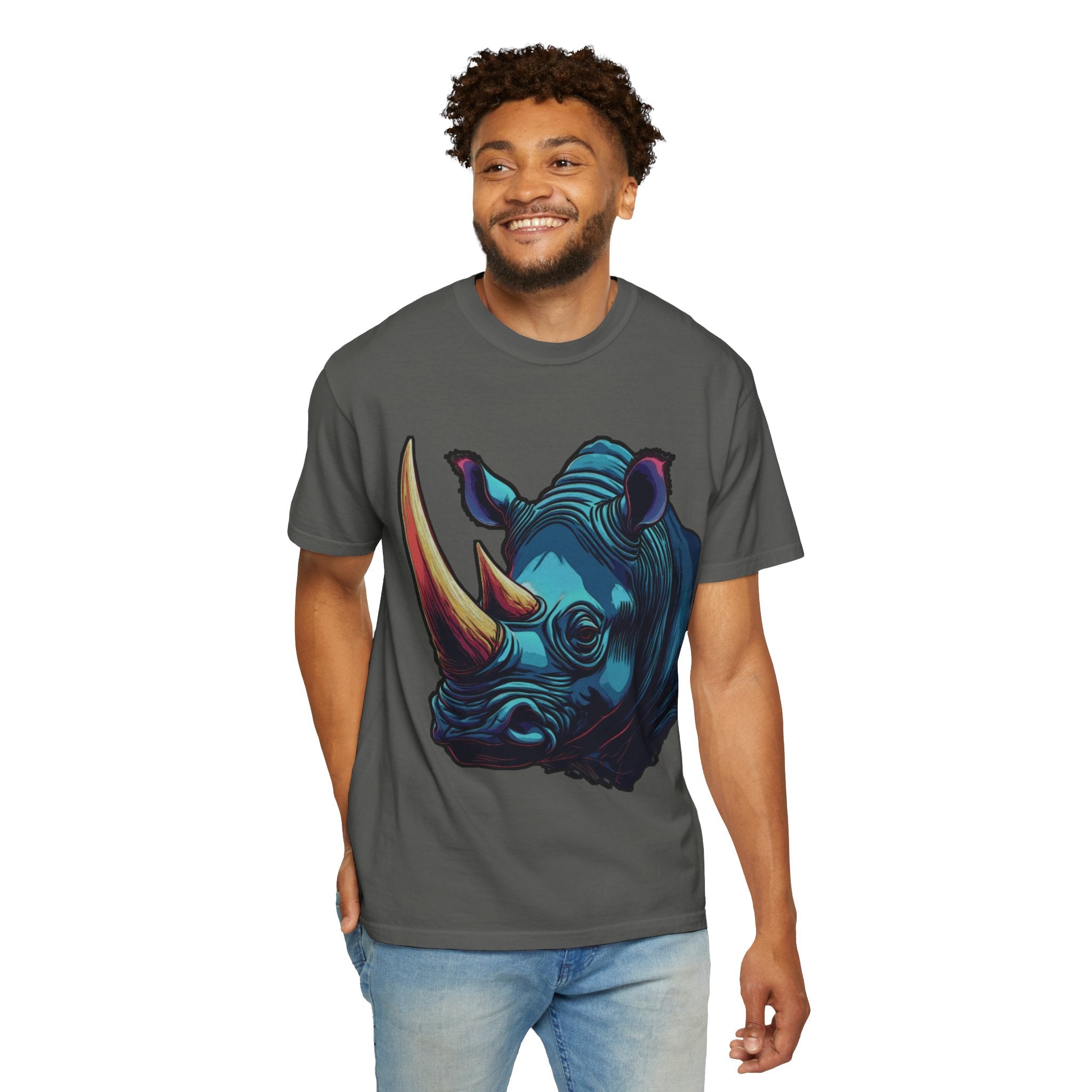 "Rhino Head" Graphic T-Shirt — Bold Animal