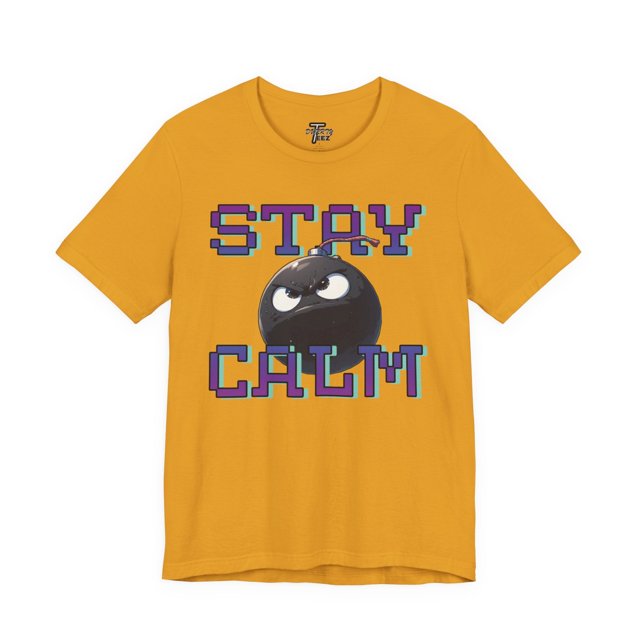 "Stay Calm" Retro Pixel Bomb Graphic Tee