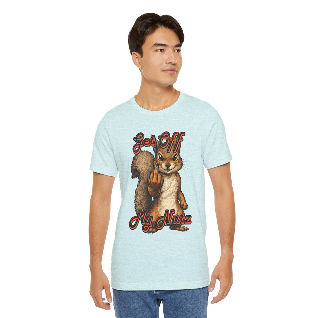 "Get Off My Nutz" Funny Middle Finger Squirrel Graphic Tee