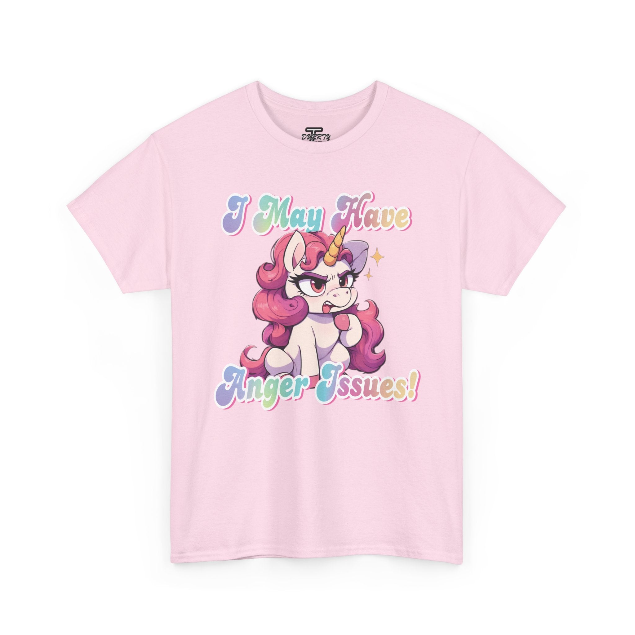 "I May Have Anger Issues" Cute Angry Unicorn Pastel Graphic Tee