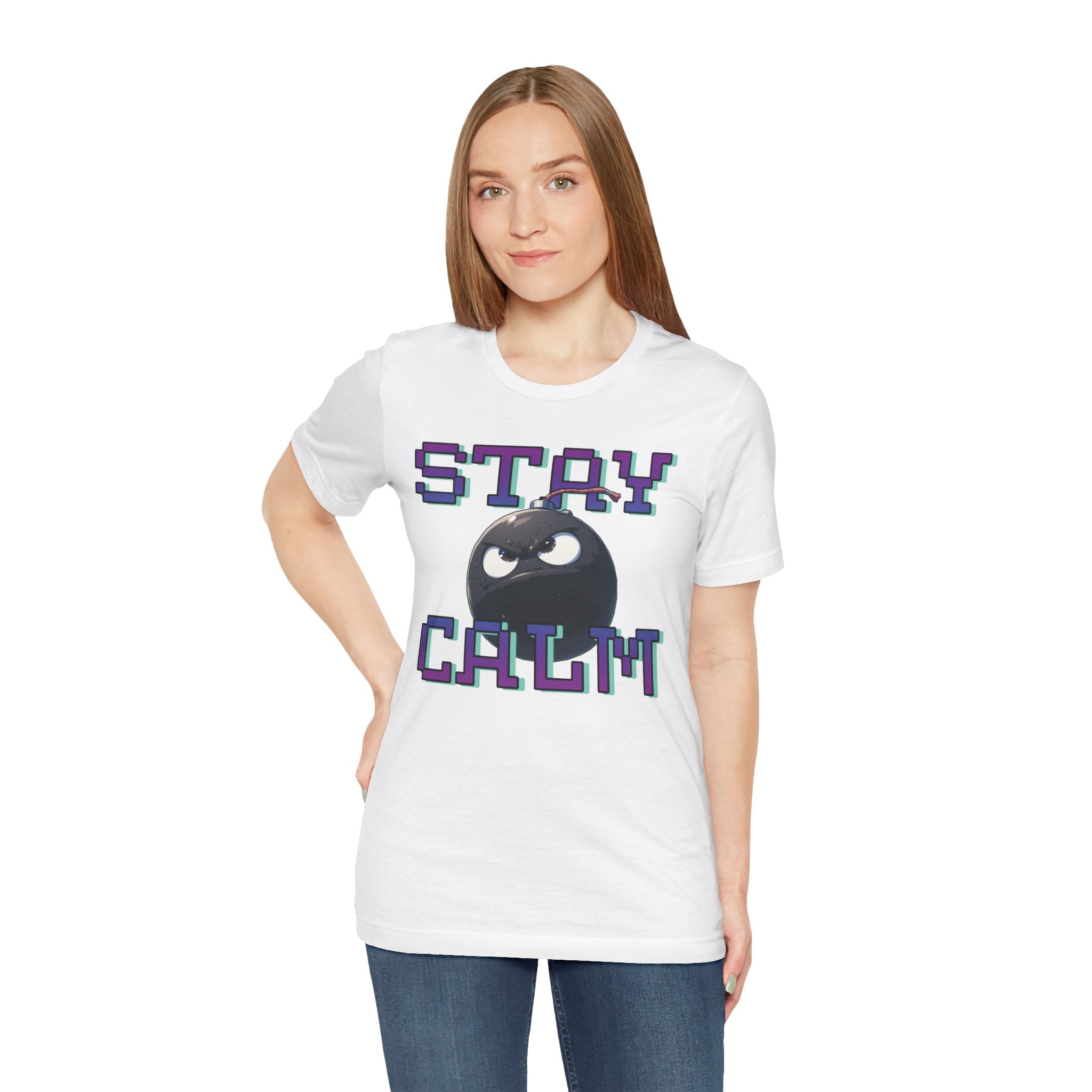 "Stay Calm" Retro Pixel Bomb Graphic Tee