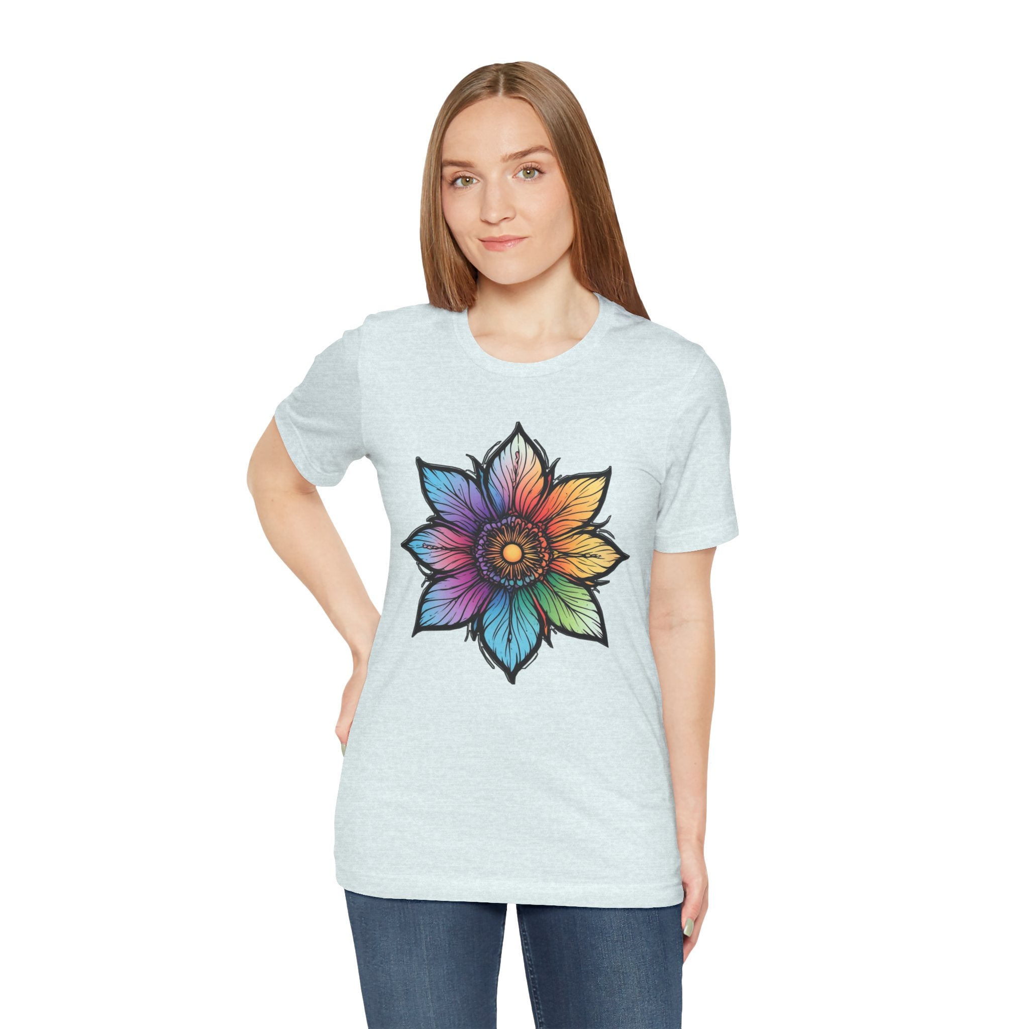 "Flower Power" Rainbow Colorful Graphic Tee