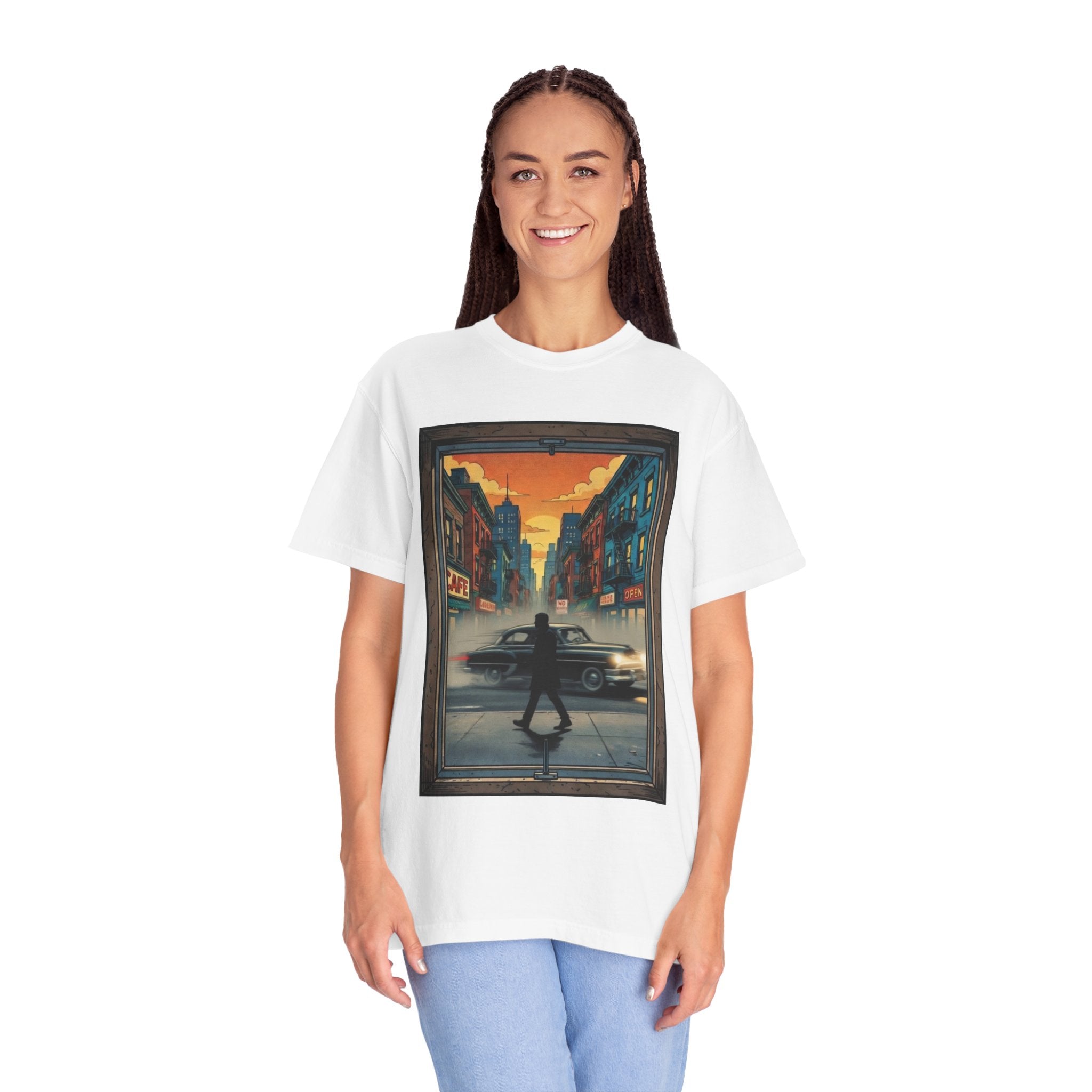 "Walking Alone" City Sidewalk Graphic Tee