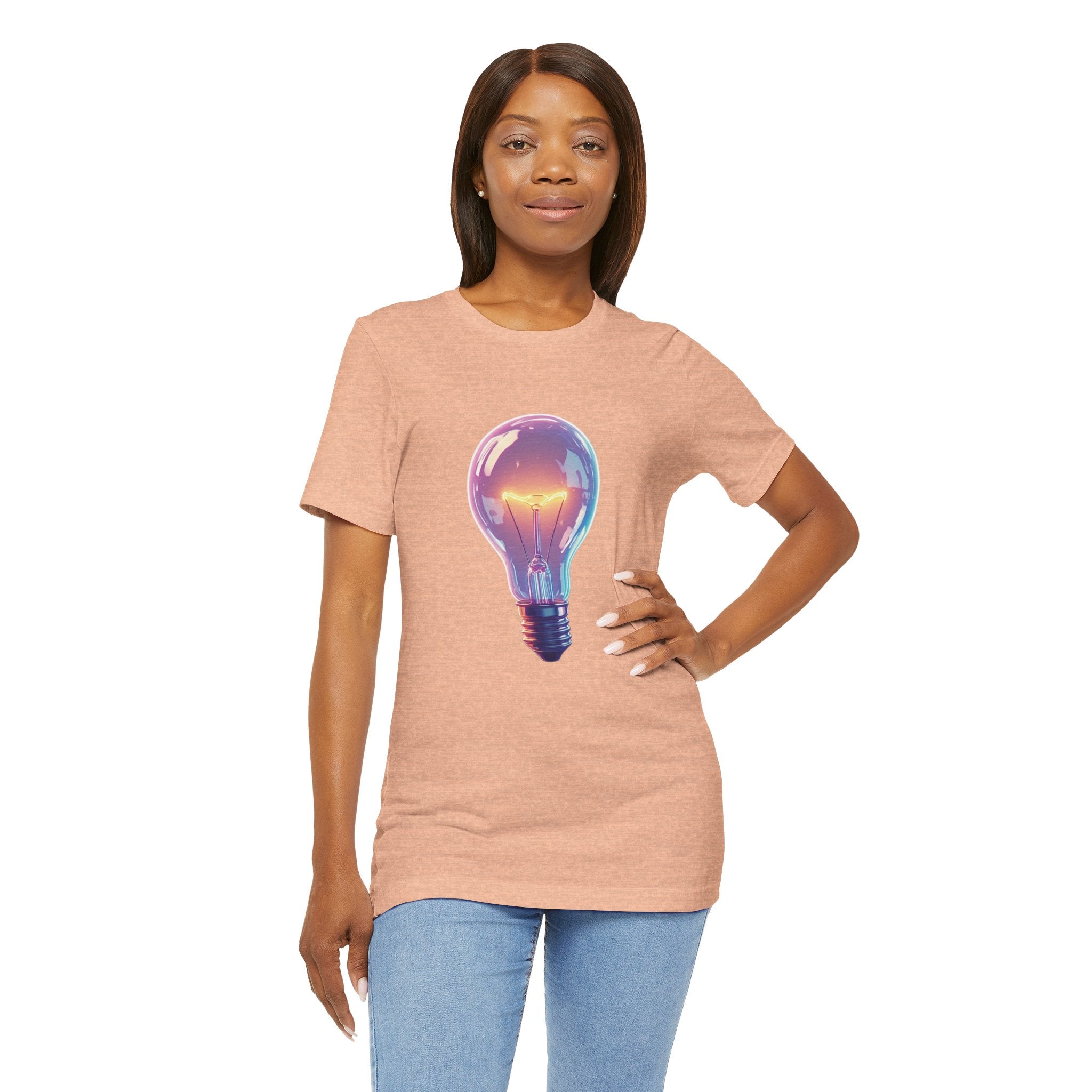 "Bright Ideas" Retro Neon Light Bulb Graphic Tee