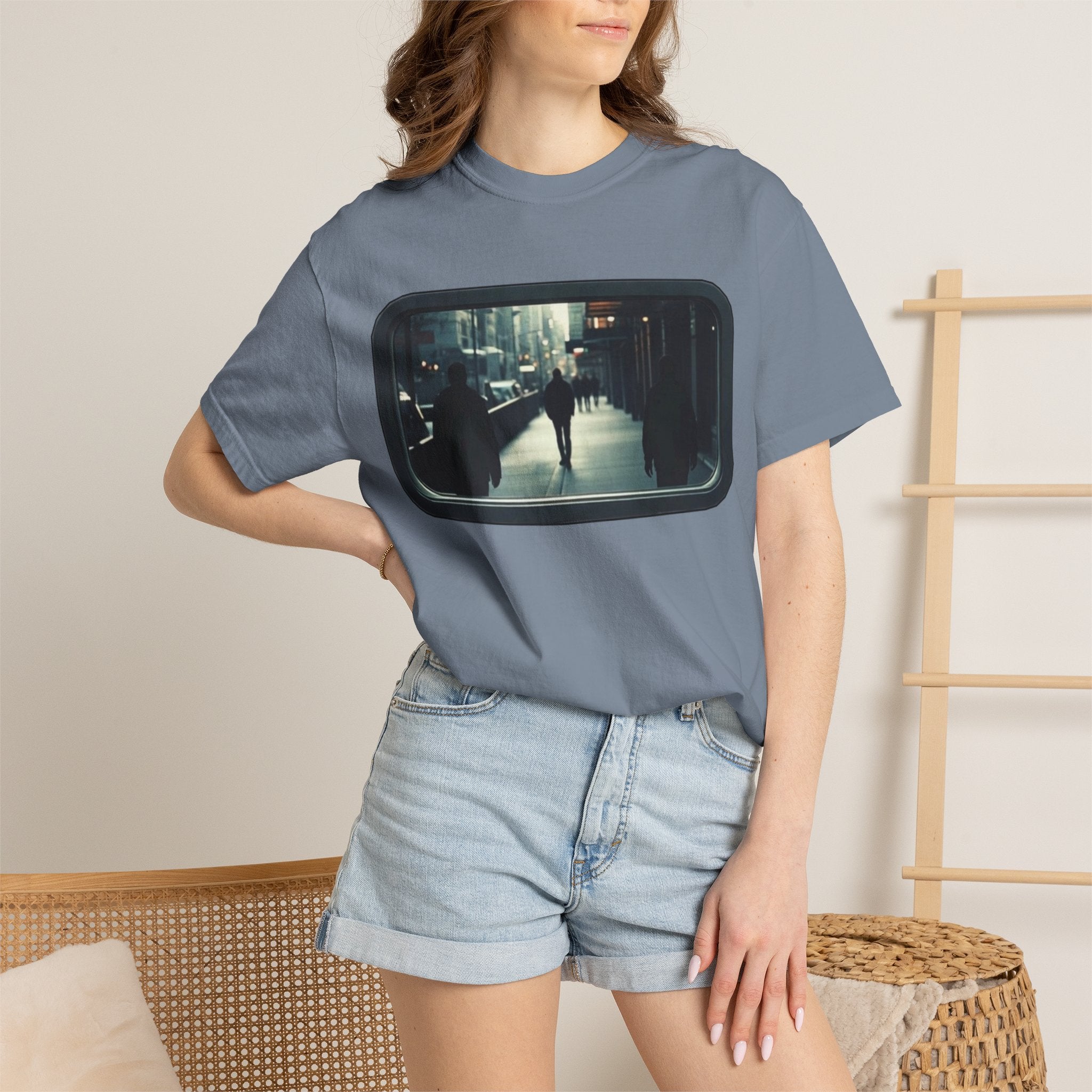 "Outside My Window" Urban Night Commuter Graphic Tee