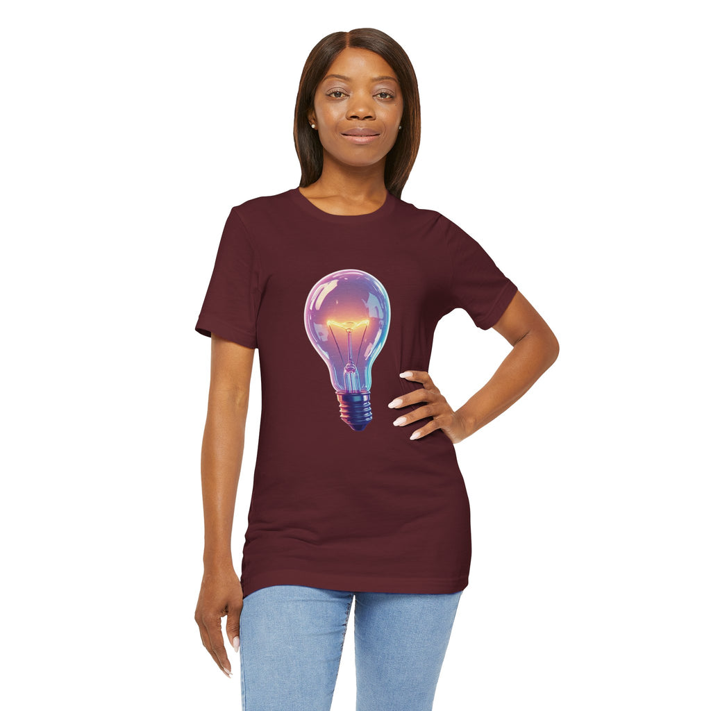 "Bright Ideas" Retro Neon Light Bulb Graphic Tee