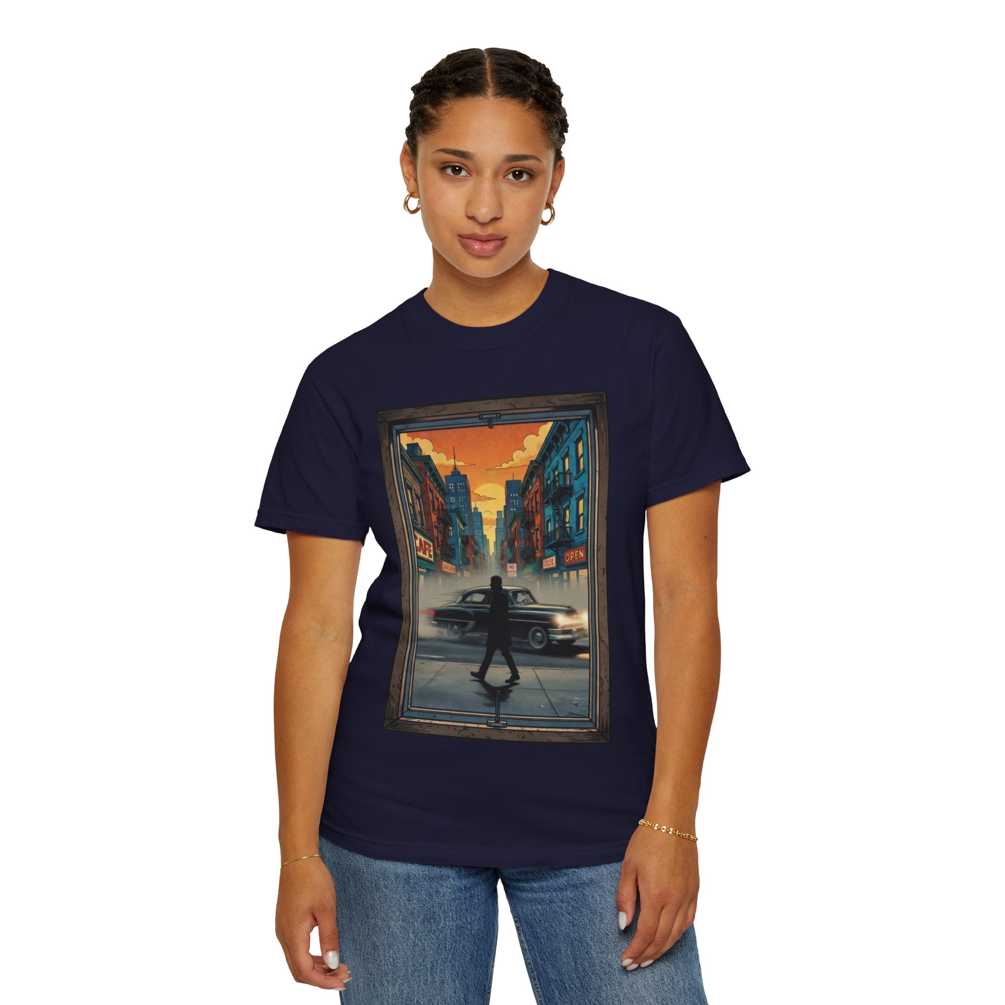"Walking Alone" City Sidewalk Graphic Tee
