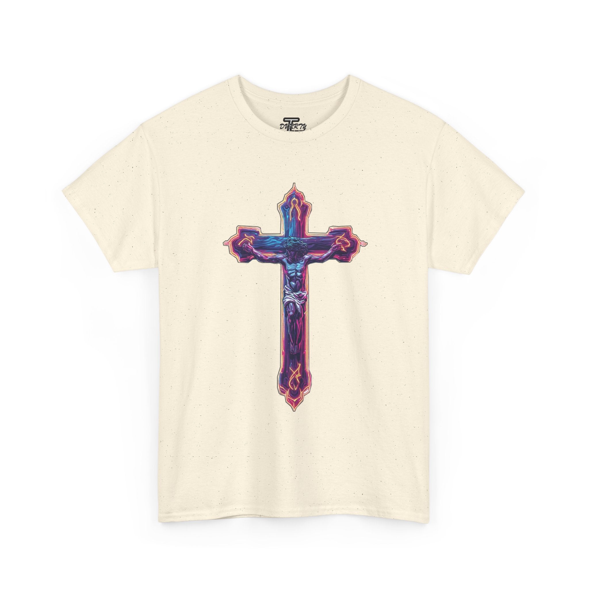 "Self Sacrifice" Neon Christian Cross Graphic Tee