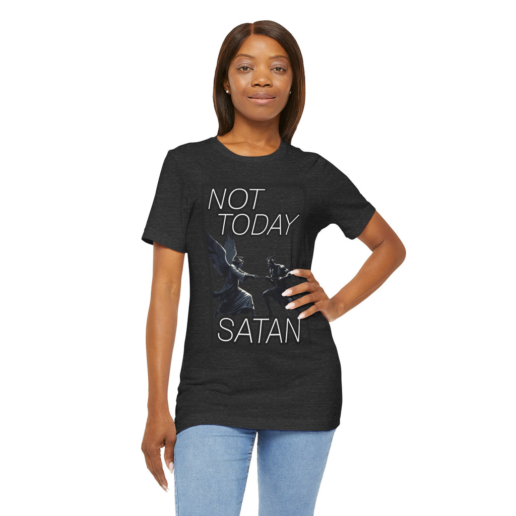 "Not Today Satan" Angel vs Demon Tug Of War Graphic Tee