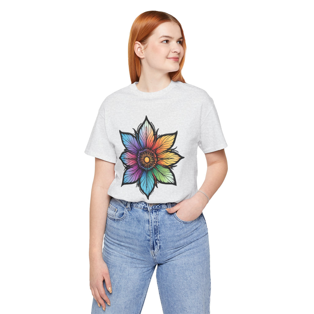 "Flower Power" Rainbow Colorful Graphic Tee