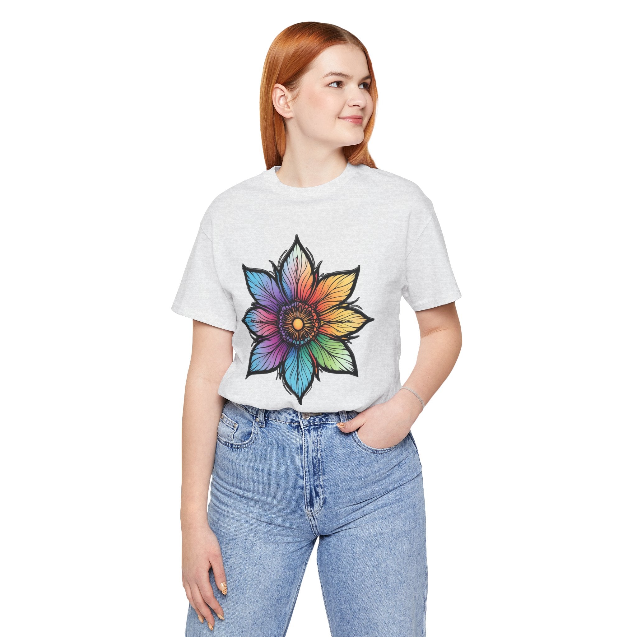 "Flower Power" Rainbow Colorful Graphic Tee