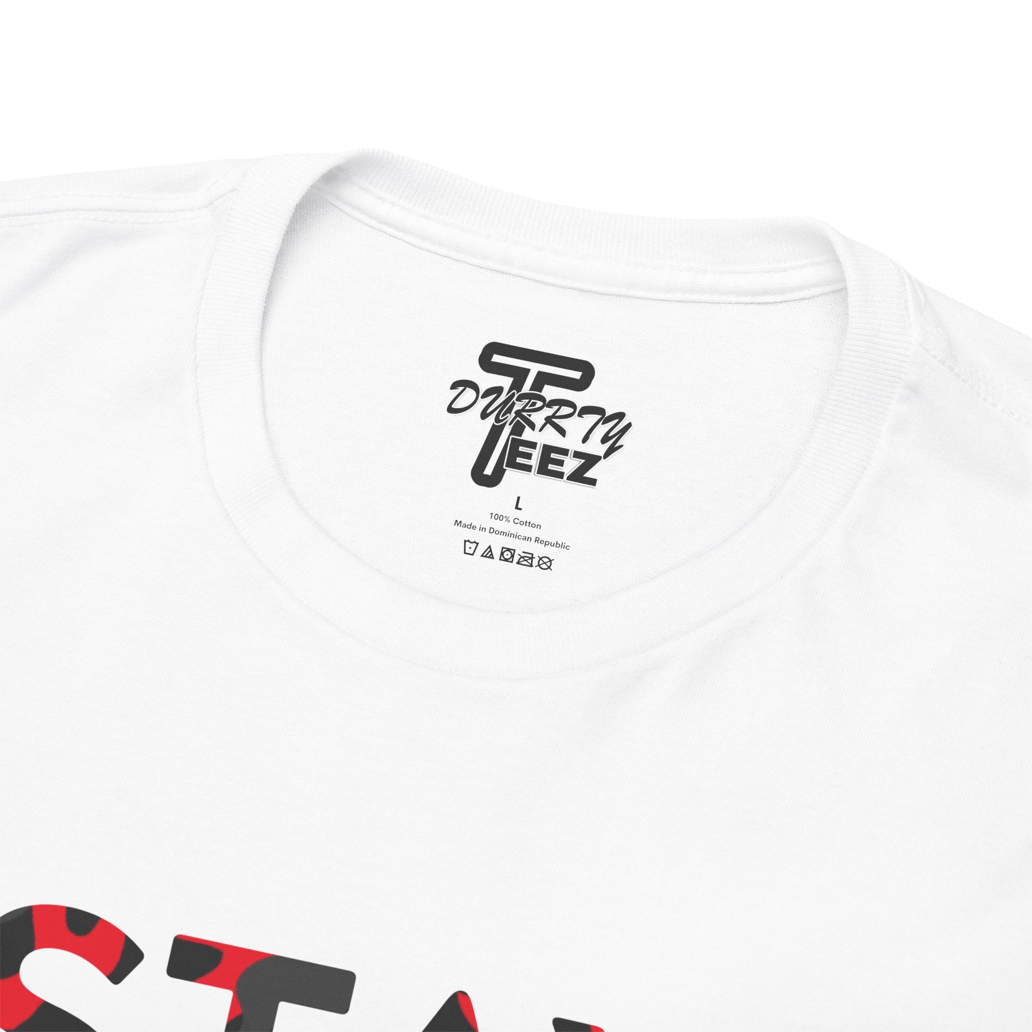"Stay Based!" Bold Red/Black Camo Graphic Tee