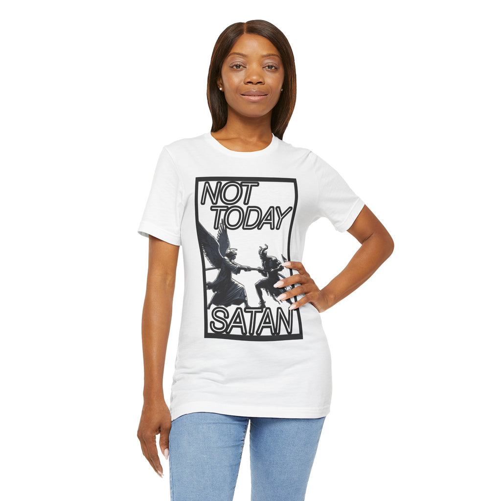 "Not Today Satan" Angel vs Demon Tug Of War Graphic Tee
