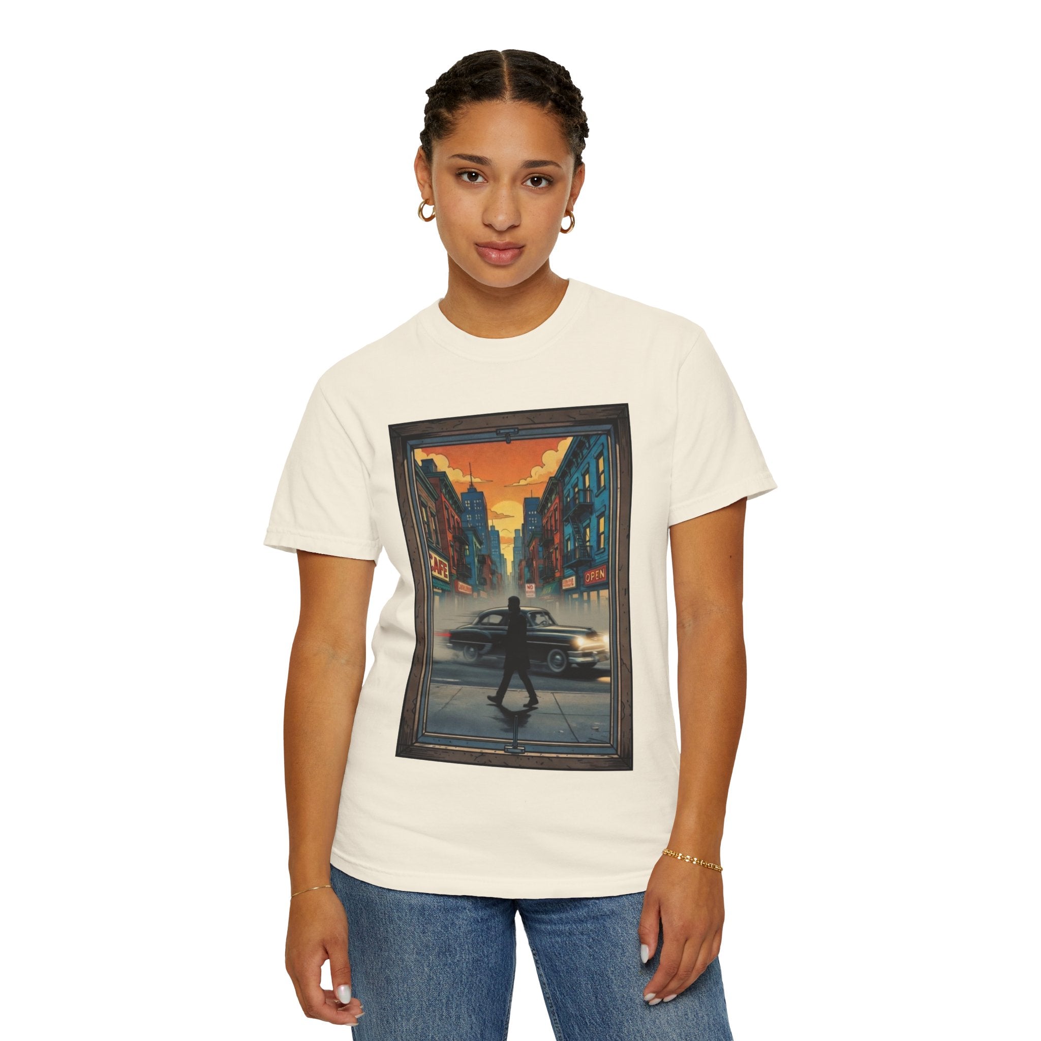 "Walking Alone" City Sidewalk Graphic Tee