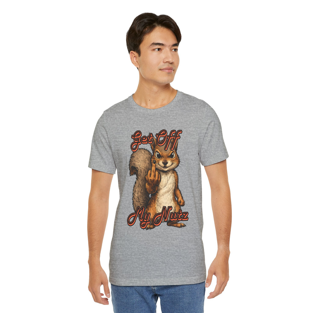 "Get Off My Nutz" Funny Middle Finger Squirrel Graphic Tee