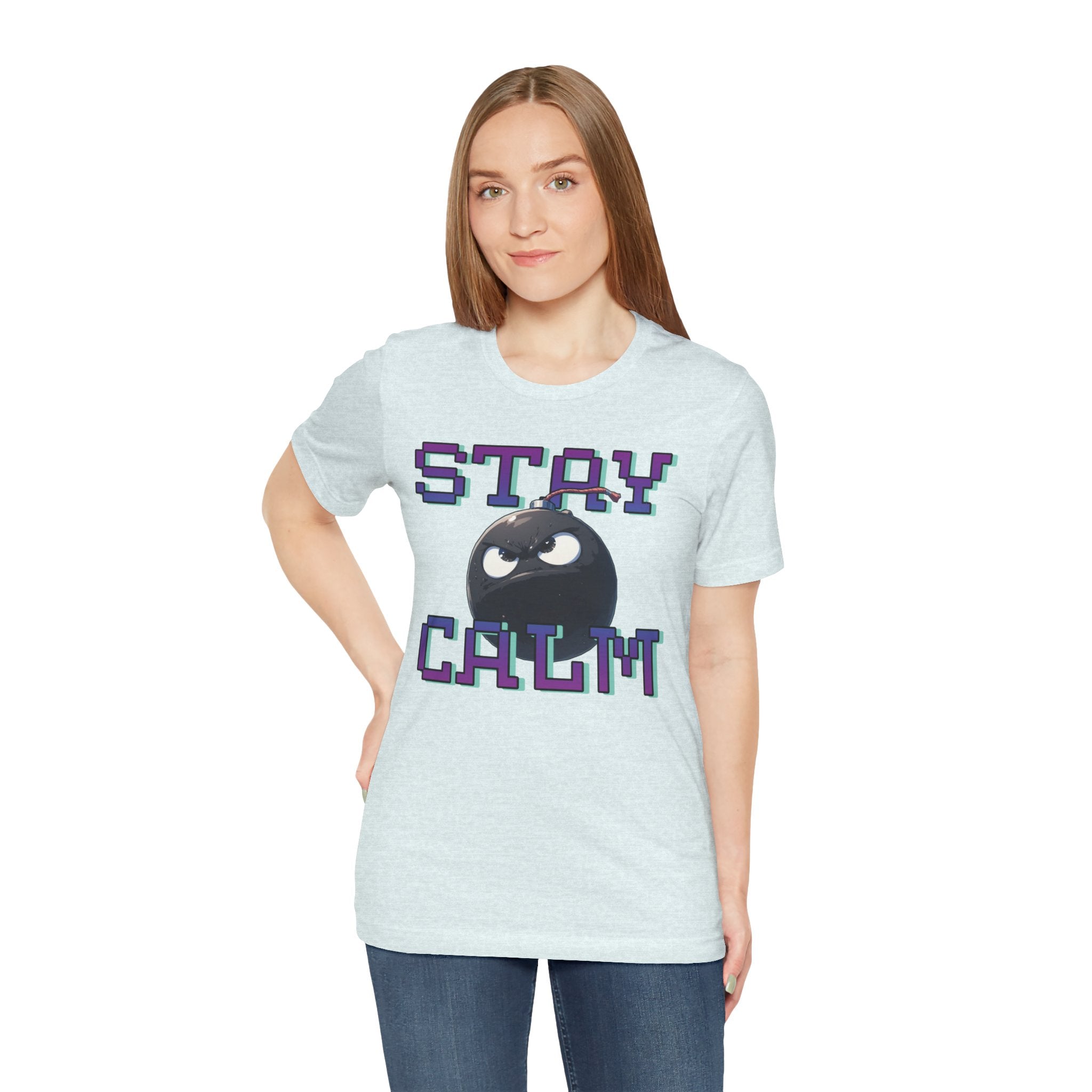 "Stay Calm" Retro Pixel Bomb Graphic Tee