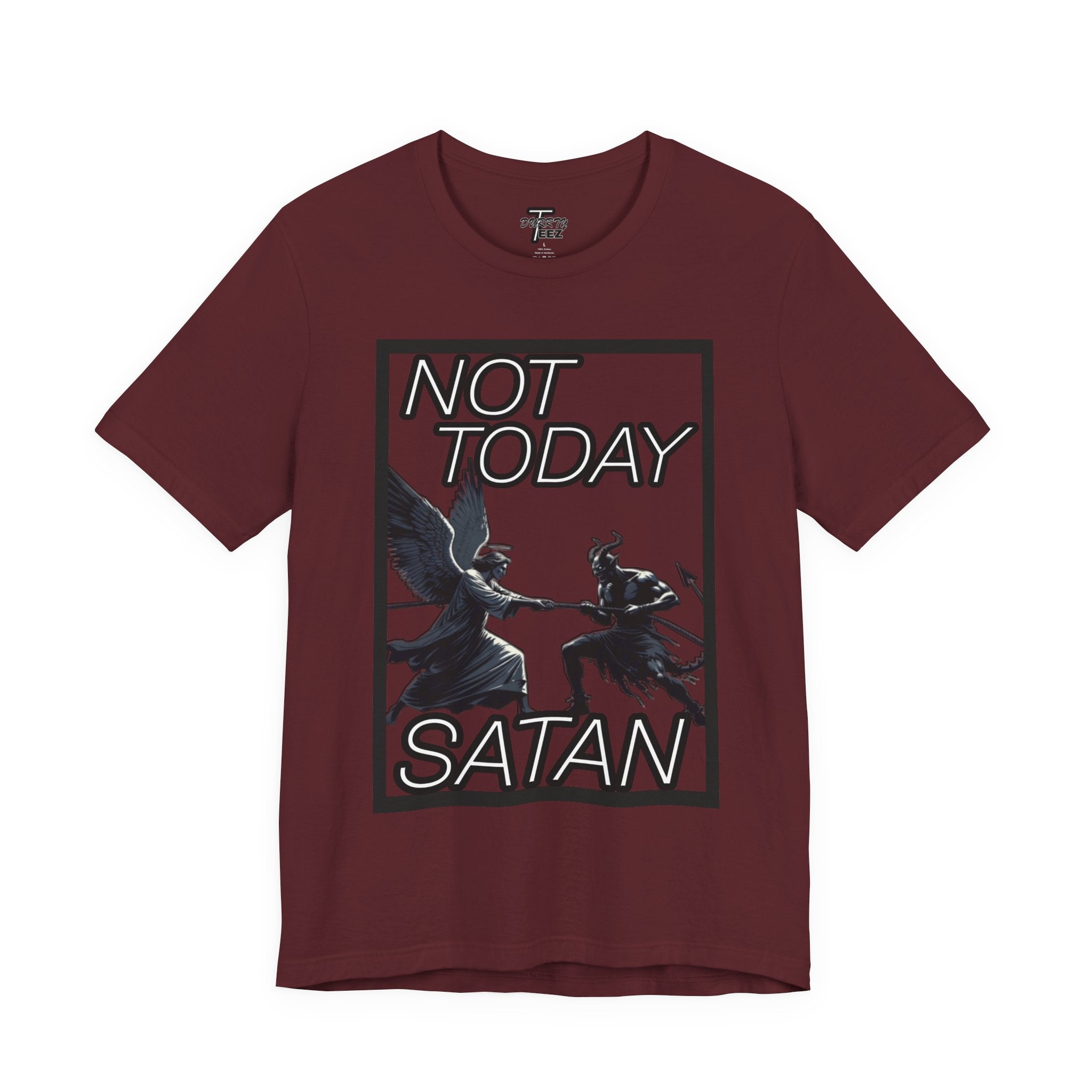 "Not Today Satan" Angel vs Demon Tug Of War Graphic Tee