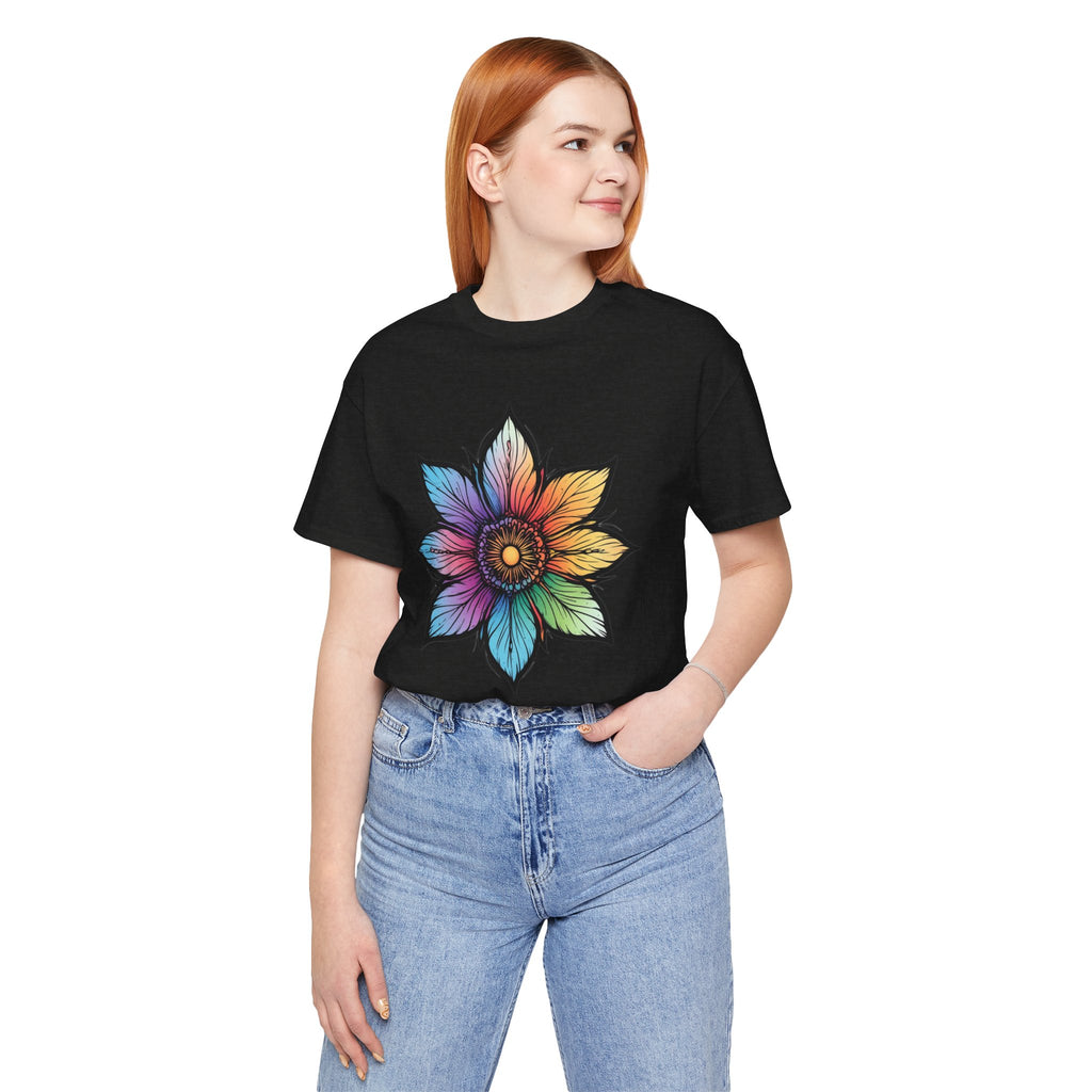 "Flower Power" Rainbow Colorful Graphic Tee