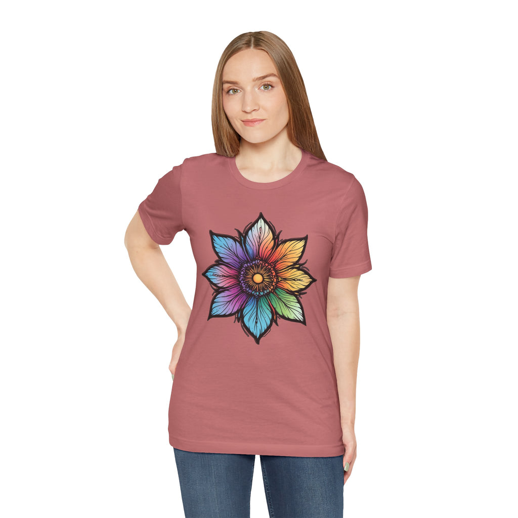 "Flower Power" Rainbow Colorful Graphic Tee