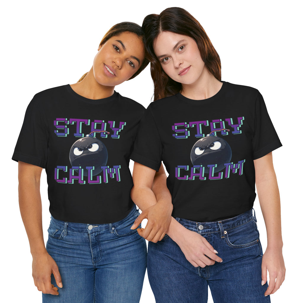 "Stay Calm" Retro Pixel Bomb Graphic Tee