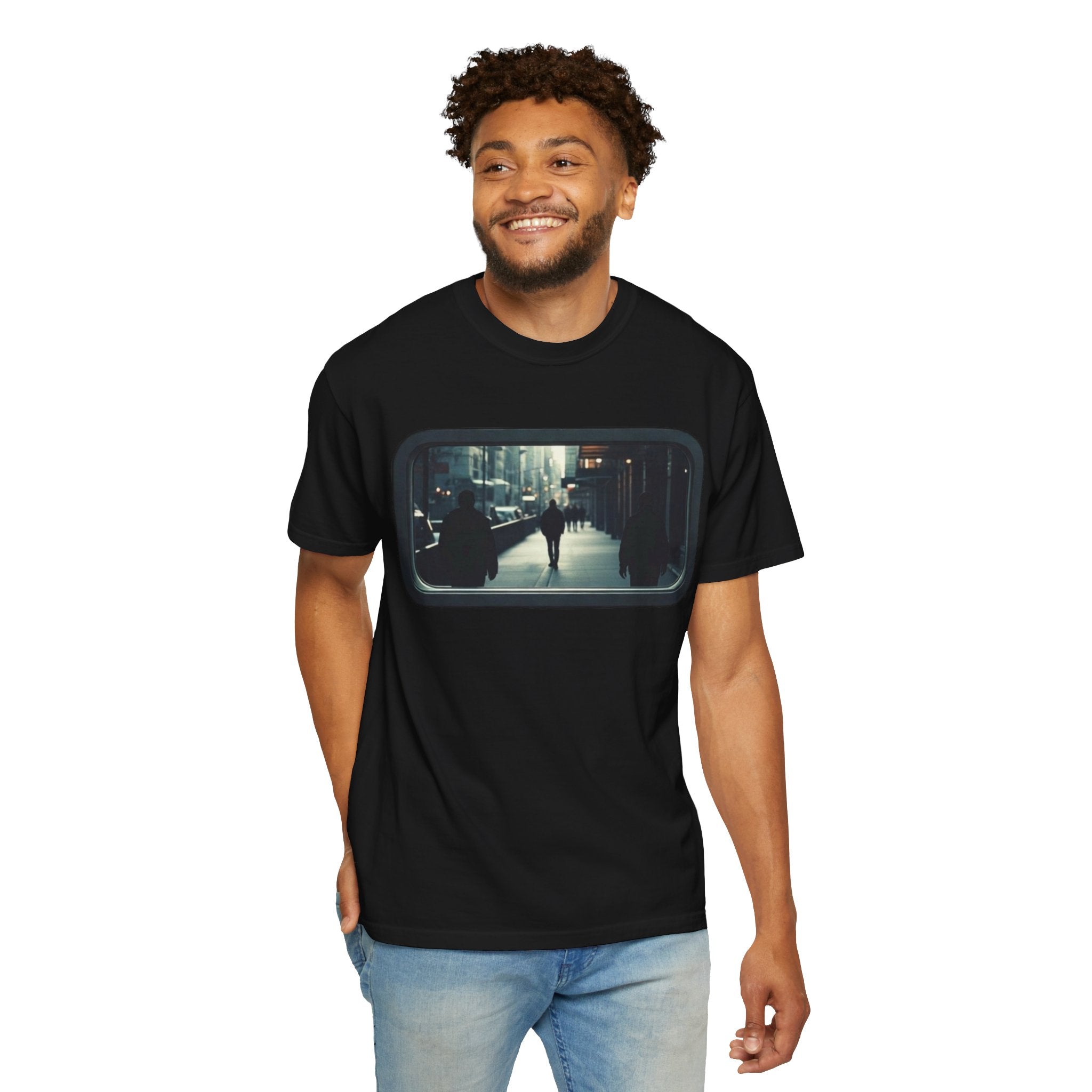 "Outside My Window" Urban Night Commuter Graphic Tee