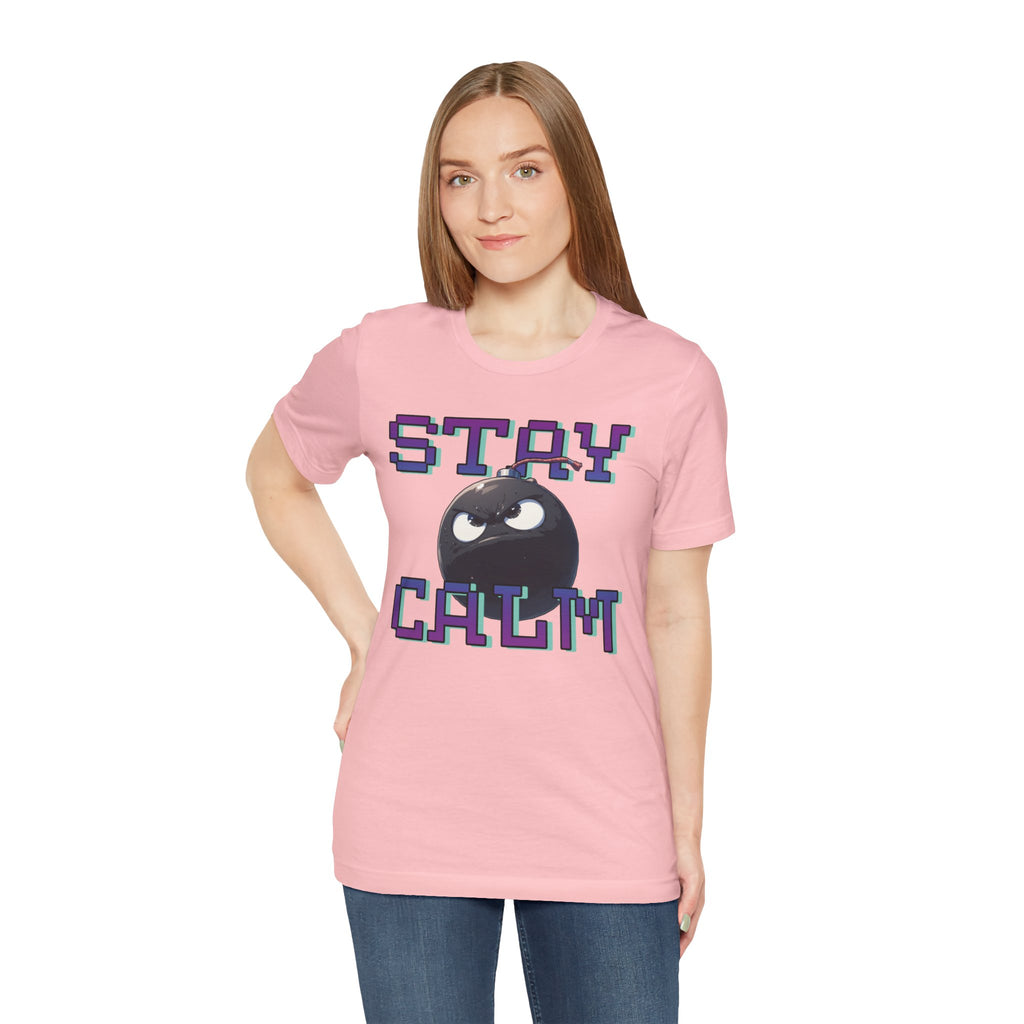 "Stay Calm" Retro Pixel Bomb Graphic Tee