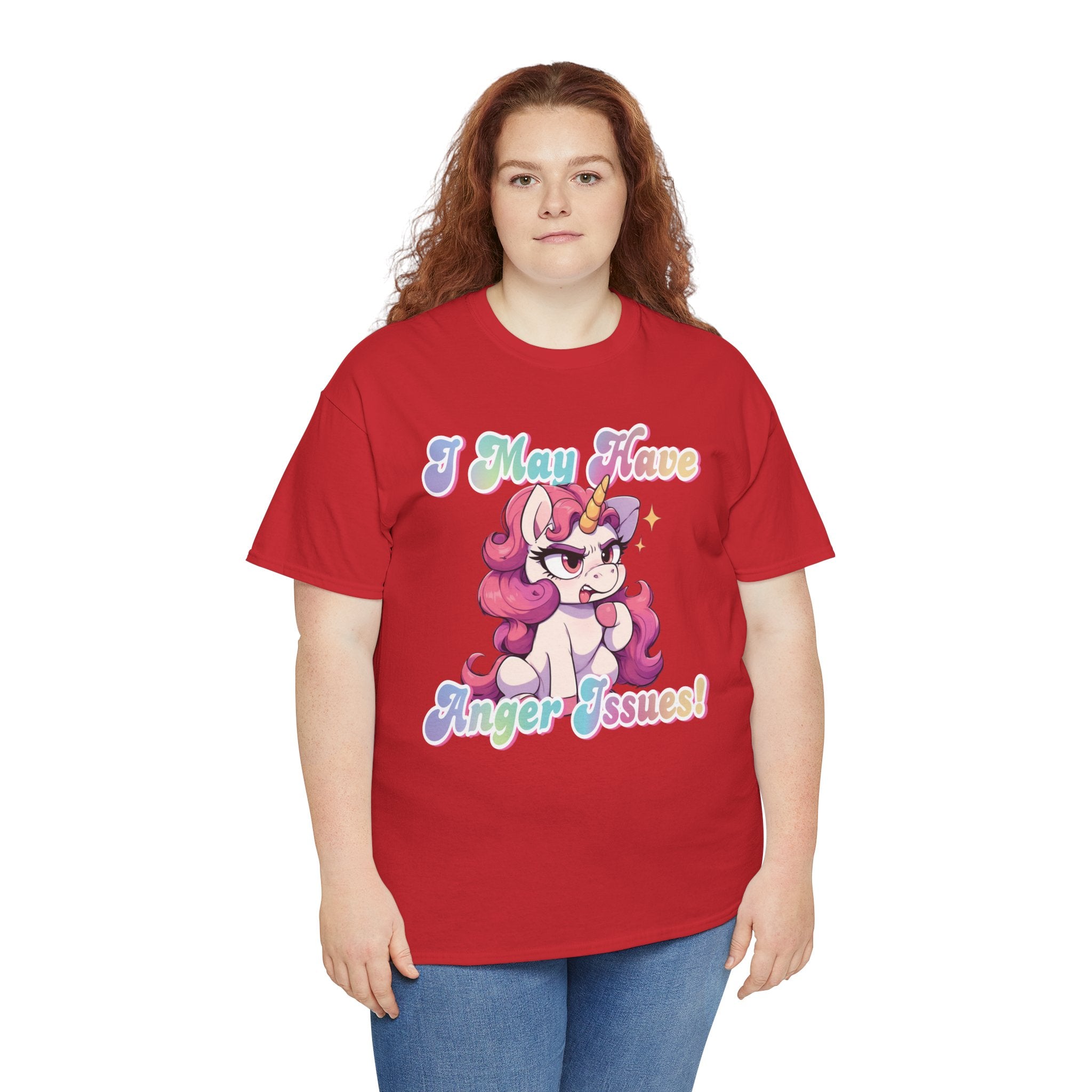 "I May Have Anger Issues" Cute Angry Unicorn Pastel Graphic Tee