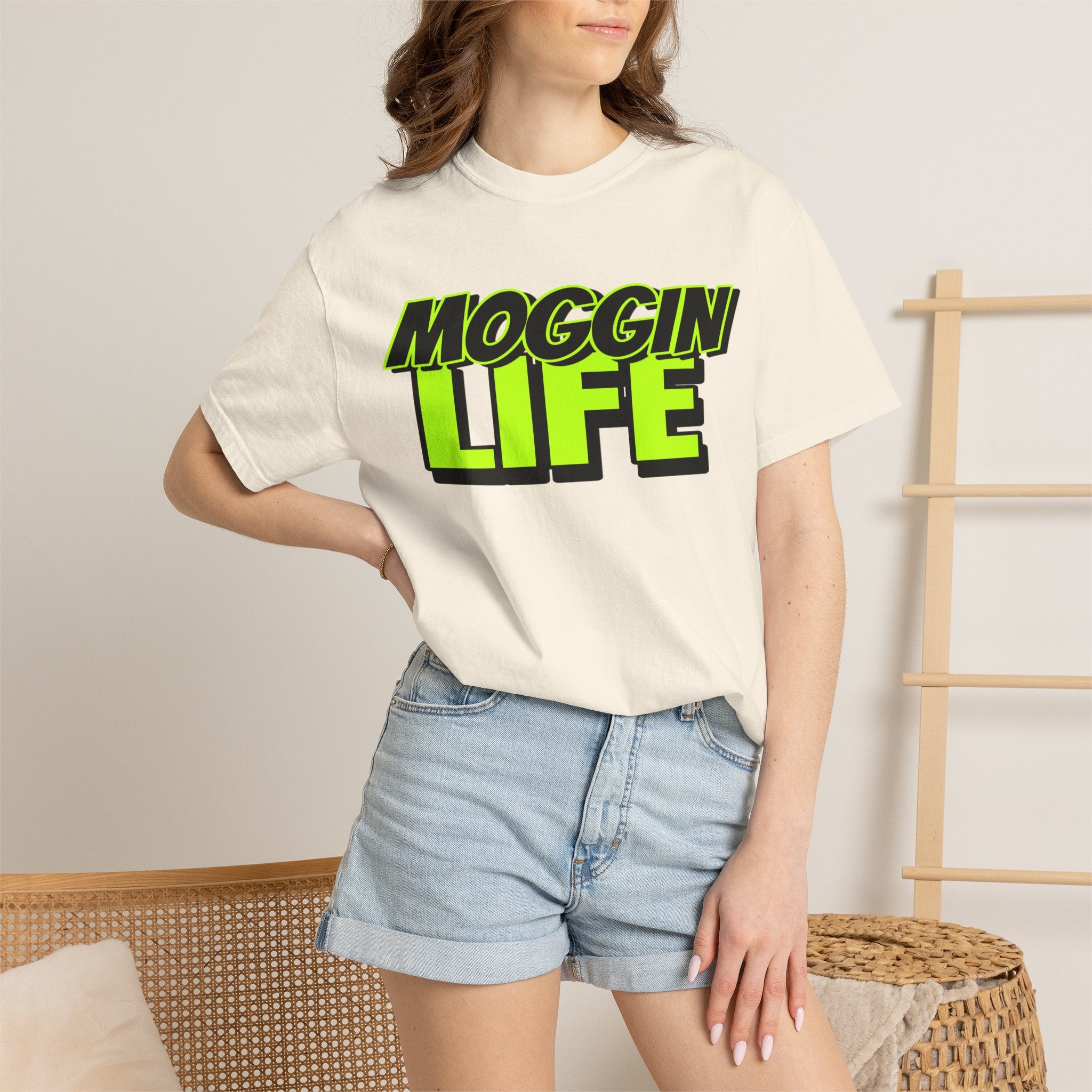 "Moggin Life" — Bold Neon Graphic Tee